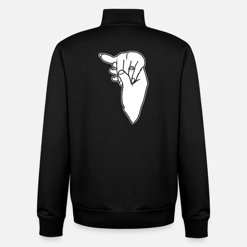 Verlobungs-Ehering-Hand - Unisex Organic Zip Sweatshirt von Stanley/Stella - Schwarz
