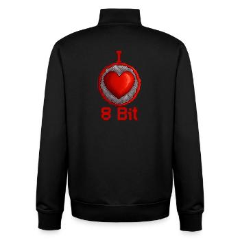 J’adore 8bit - Sweat zippé unisexe en coton bio Stanley/Stella - noir - Dos - AI Model Male 185 light (185cm)