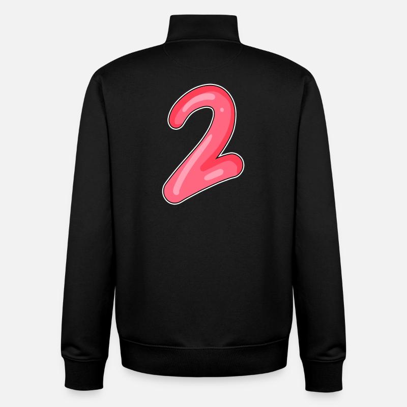 2 - Zahl - Nummer Zwei - Unisex Organic Zip Sweatshirt von Stanley/Stella - Schwarz