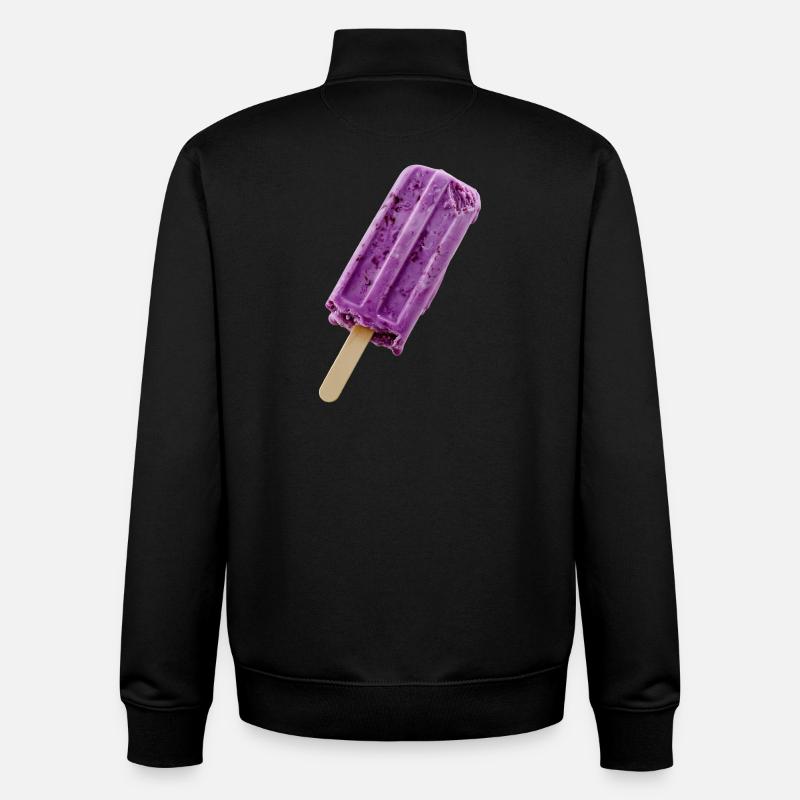 Glace violette sur un bâtonnet - Sweat zippé unisexe en coton bio Stanley/Stella - noir