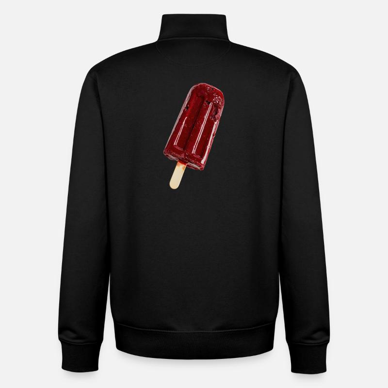 Glace sur bâtonnet rouge - Sweat zippé unisexe en coton bio Stanley/Stella - noir
