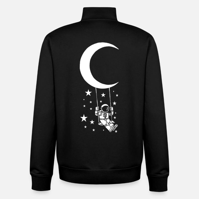 Balançoire sur la lune - Sweat zippé unisexe en coton bio Stanley/Stella - noir