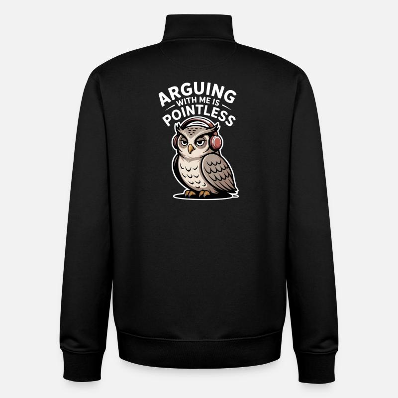 Discuter avec moi est inutile - Sweat zippé unisexe en coton bio Stanley/Stella - noir