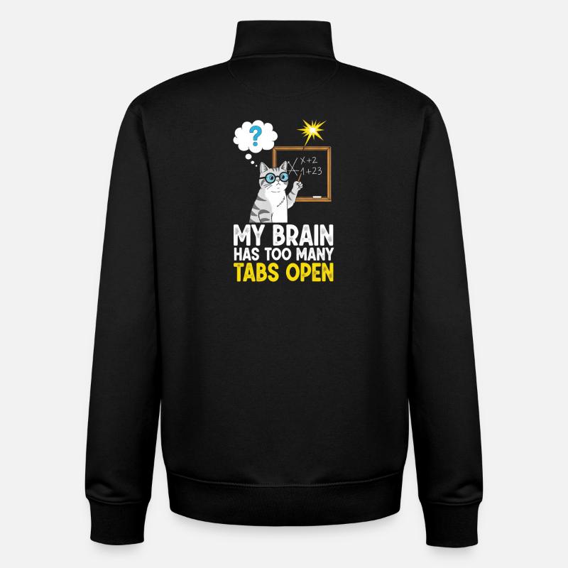 Humorvolles Katzenbild mit Schulkonzept - Unisex Organic Zip Sweatshirt von Stanley/Stella - Schwarz