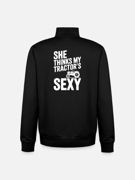 She Thinks My Tractor’s Sexy - Unisex Organic Zip Sweatshirt by Stanley/Stella - black