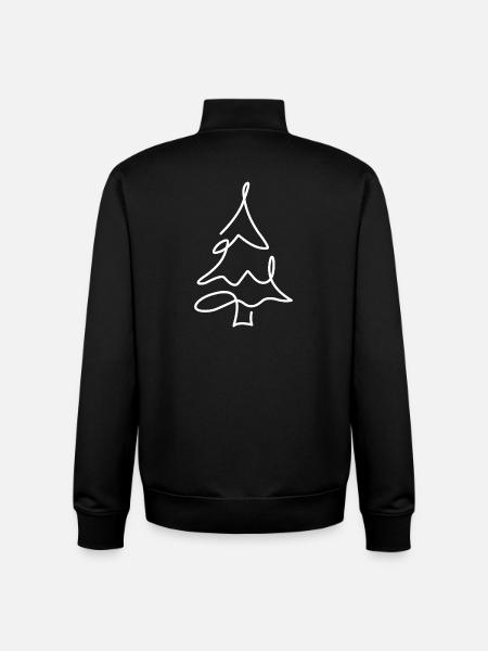 Christmas Tree Sketch – Christmas Motif - Unisex Organic Zip Sweatshirt by Stanley/Stella - black
