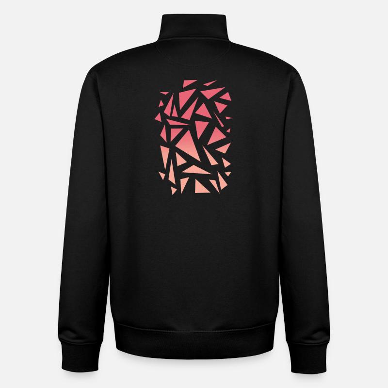 Dreieck Muster - rosa gradient - Unisex Organic Zip Sweatshirt von Stanley/Stella - Schwarz