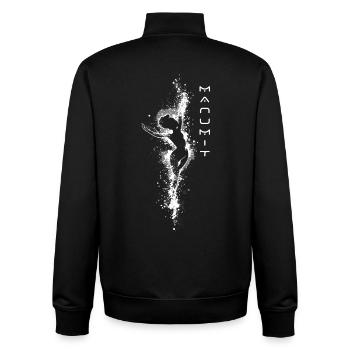 Manumit Single White Design - Sweat zippé unisexe en coton bio Stanley/Stella - noir - Dos - AI Model Male 185 light (185cm)
