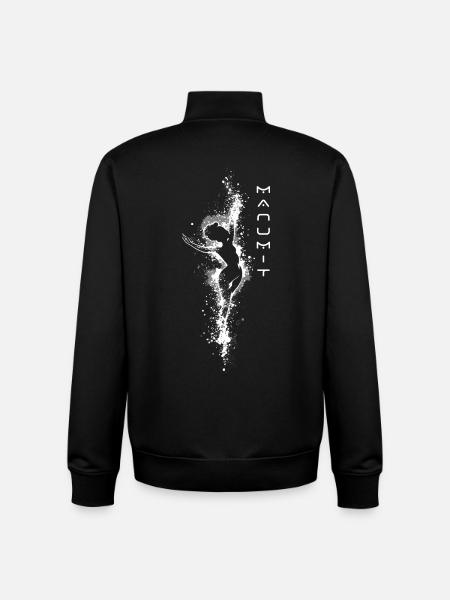 Manumit Single White Design - Unisex Organic Zip Sweatshirt by Stanley/Stella - black