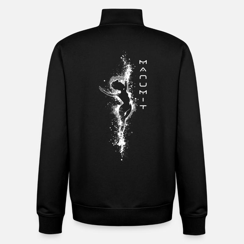 Manumit Single White Design - Unisex Organic Zip Sweatshirt by Stanley/Stella - black