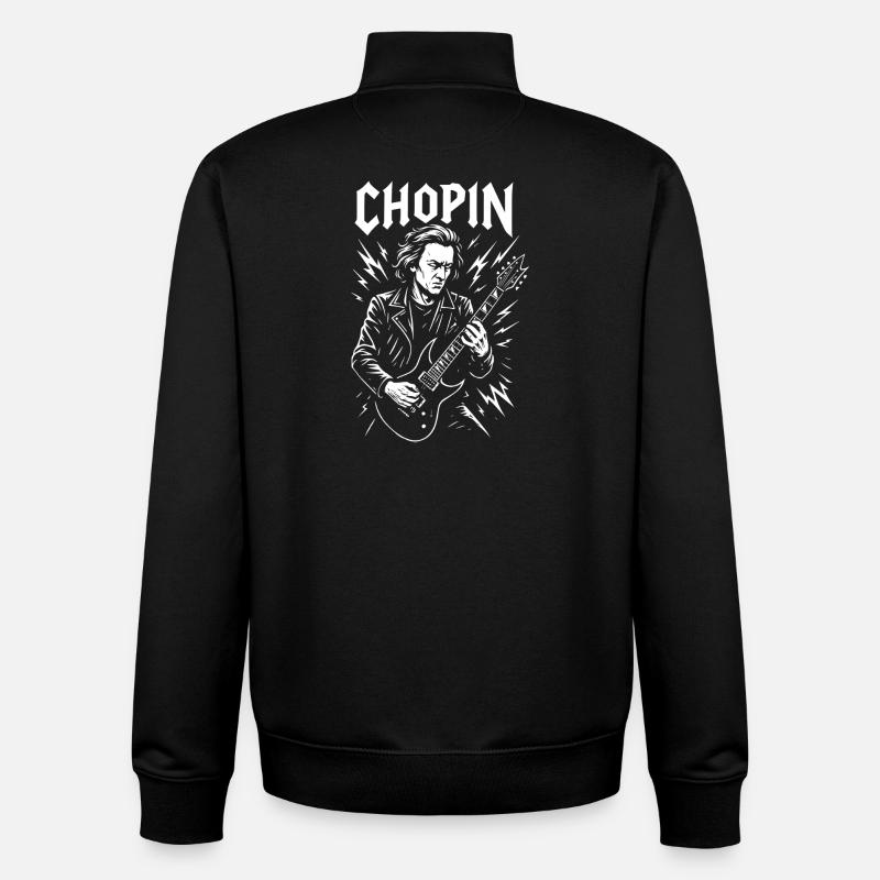 Chopin E-Gitarre Porträt - Unisex Organic Zip Sweatshirt von Stanley/Stella - Schwarz