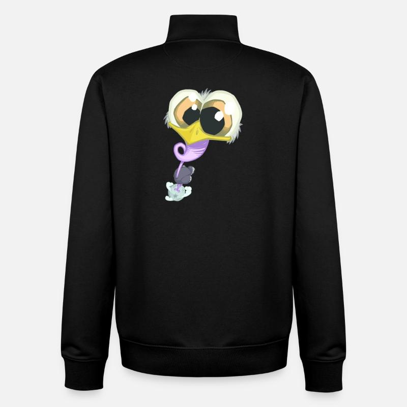 Space Ostrich - Sweat zippé unisexe en coton bio Stanley/Stella - noir