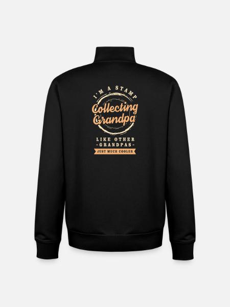 Stamps Philatelist Stamp Collection - Unisex Organic Zip Sweatshirt by Stanley/Stella - black