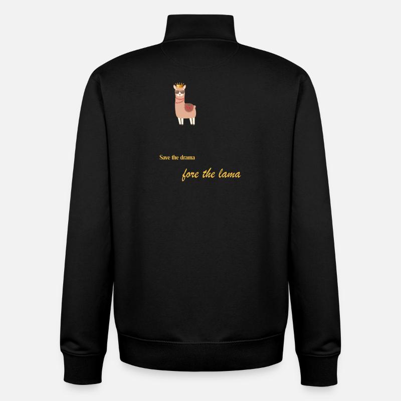 Regal Llama Crown Tee - Unisex Organic Zip Sweatshirt by Stanley/Stella - black