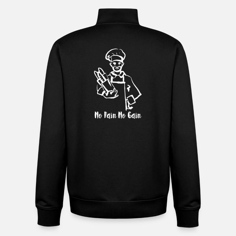 Bread Bakery Humor Baker - Sweat zippé unisexe en coton bio Stanley/Stella - noir
