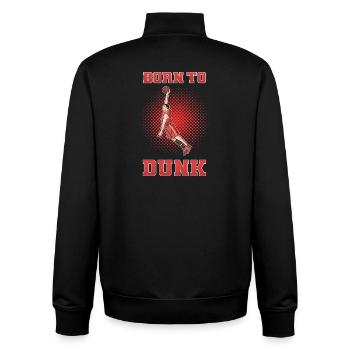 Born to Dunk – Basketball Spruch - Unisex Organic Zip Sweatshirt von Stanley/Stella - Schwarz - Hinten - AI Model Male 185 light (185cm)