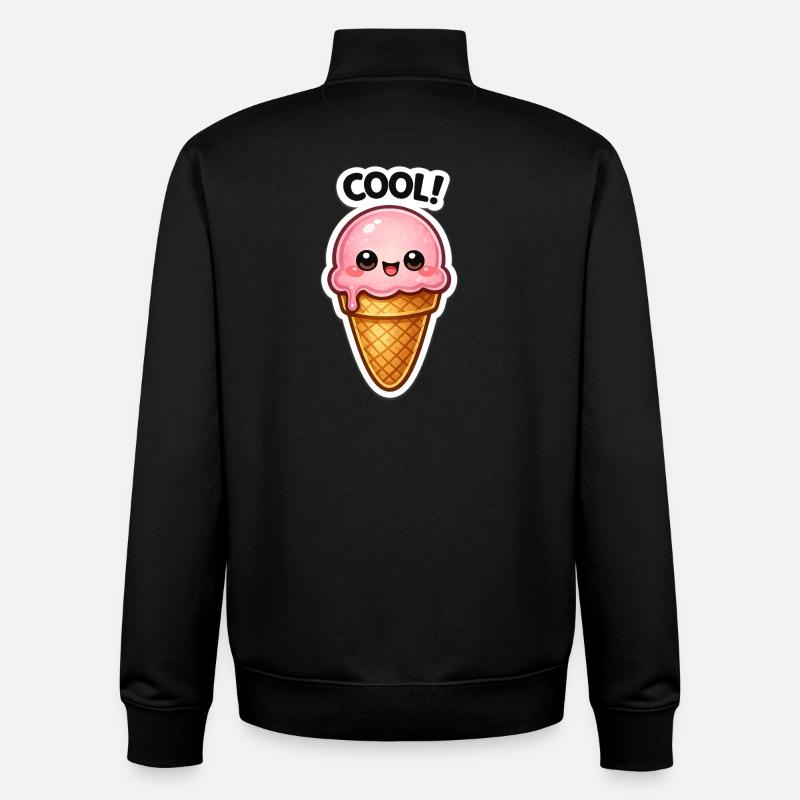 Kawaii Eiscreme Sticker - Unisex Organic Zip Sweatshirt von Stanley/Stella - Schwarz