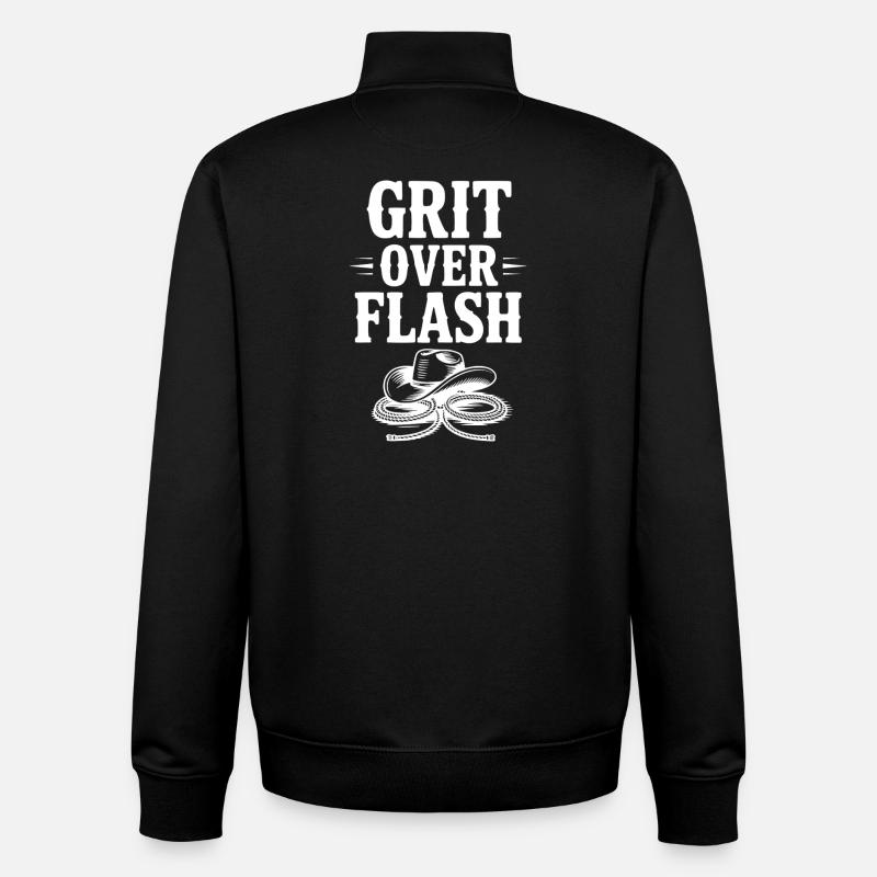 Grit Over Flash - Sweat zippé unisexe en coton bio Stanley/Stella - noir