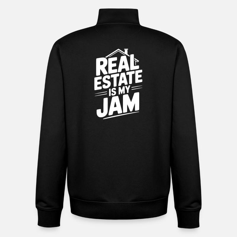 L’immobilier, c’est mon truc - Sweat zippé unisexe en coton bio Stanley/Stella - noir