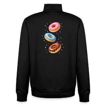 Colorful Donuts Illustration Set - Unisex Organic Zip Sweatshirt by Stanley/Stella - black - Back - AI Model Male 185 light (185cm)