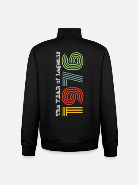Millésime 1976 - Sweat zippé unisexe en coton bio Stanley/Stella - noir