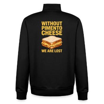 Pimento Cheese Sandwich Golf Geschenk - Unisex Organic Zip Sweatshirt von Stanley/Stella - Schwarz - Hinten - AI Model Male 185 light (185cm)