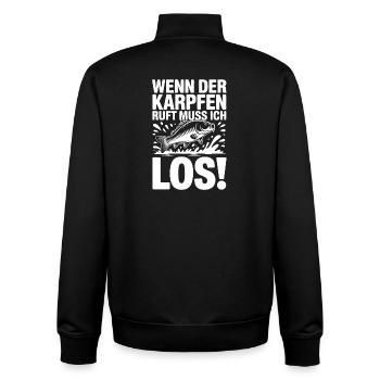 Der Karpfen ruft - Unisex Organic Zip Sweatshirt von Stanley/Stella - Schwarz - Hinten - AI Model Male 185 light (185cm)