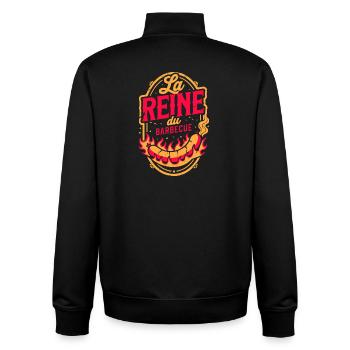 La Reine du Barbecue - Sweat zippé unisexe en coton bio Stanley/Stella - noir - Dos - AI Model Male 185 light (185cm)