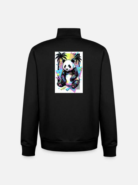panda - Unisex Organic Zip Sweatshirt by Stanley/Stella - black