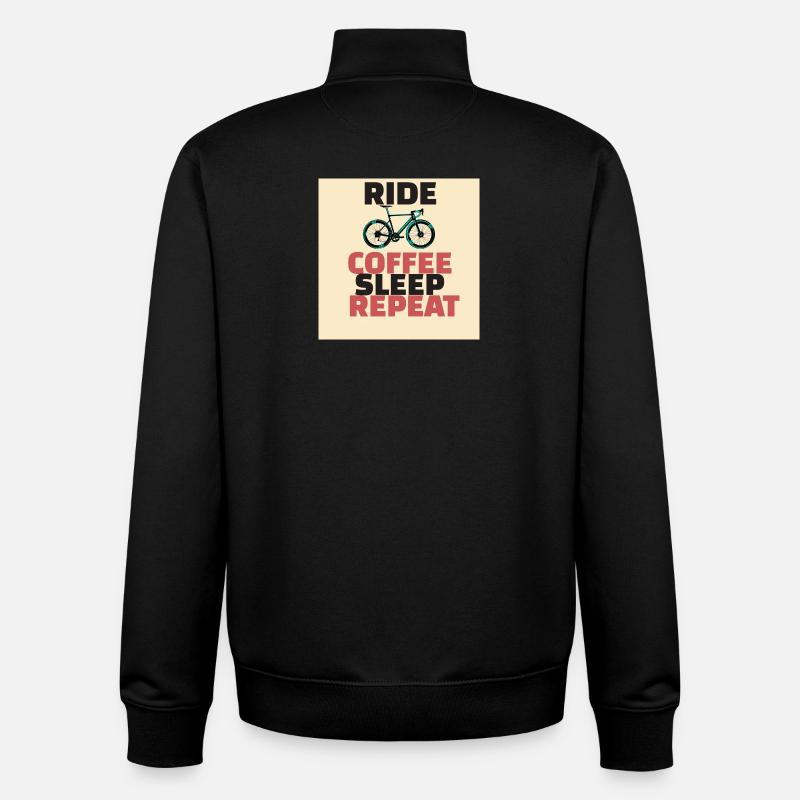T-shirt cadeau vélo de route - Sweat zippé unisexe en coton bio Stanley/Stella - noir