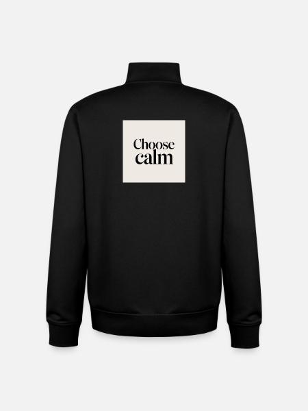 Choose calm - Unisex Organic Zip Sweatshirt by Stanley/Stella - black