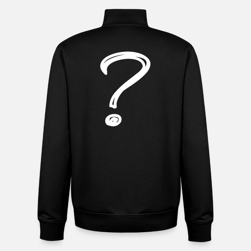 Un point d'interrogation - Sweat zippé unisexe en coton bio Stanley/Stella - noir
