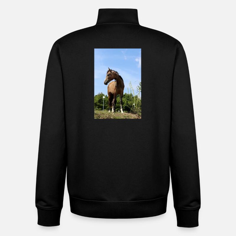 Chevaux T-shirt Cadeau Cavalier - Sweat zippé unisexe en coton bio Stanley/Stella - noir