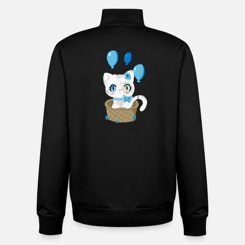 Baby Kitty, Le Chaton doux - Sweat zippé unisexe en coton bio Stanley/Stella - noir