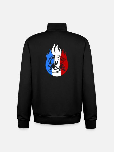casque sp flamme 3 - Sweat zippé unisexe en coton bio Stanley/Stella - noir