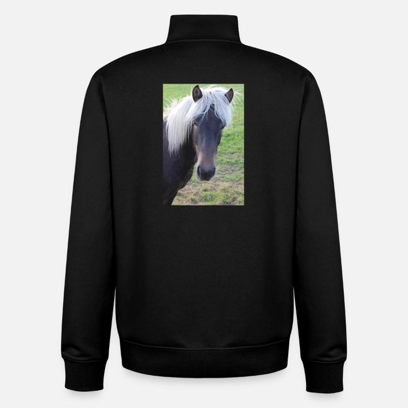 Affiche Cheval Cheval - Sweat zippé unisexe en coton bio Stanley/Stella - noir