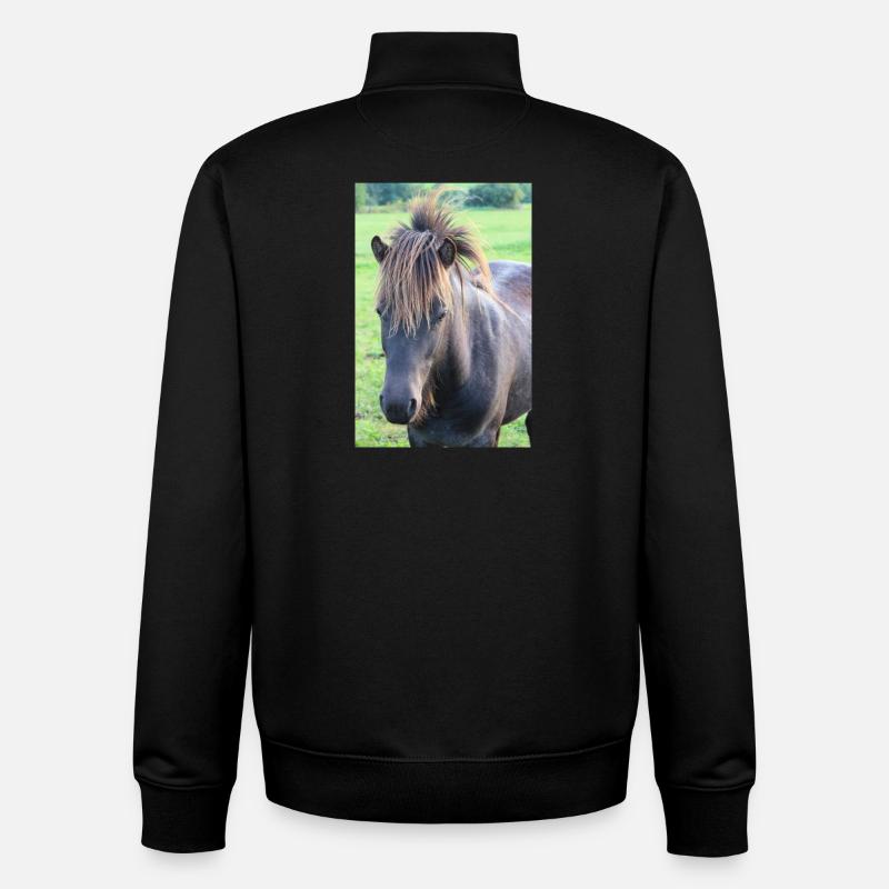 Affiche Cheval Cheval - Sweat zippé unisexe en coton bio Stanley/Stella - noir