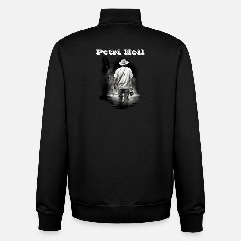 Petri Heil weiß - Unisex Organic Zip Sweatshirt von Stanley/Stella - Schwarz