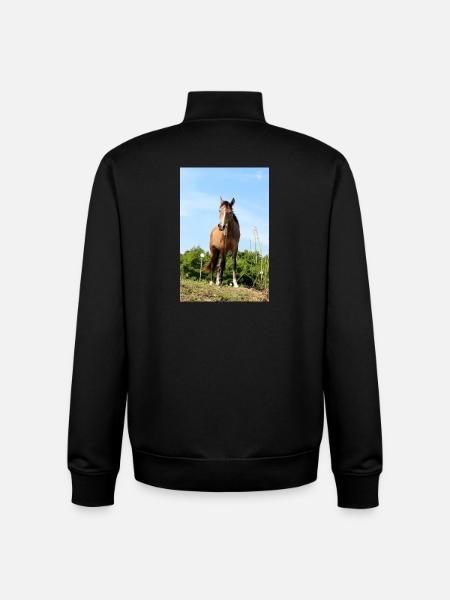 Affiche Cheval Cheval - Sweat zippé unisexe en coton bio Stanley/Stella - noir