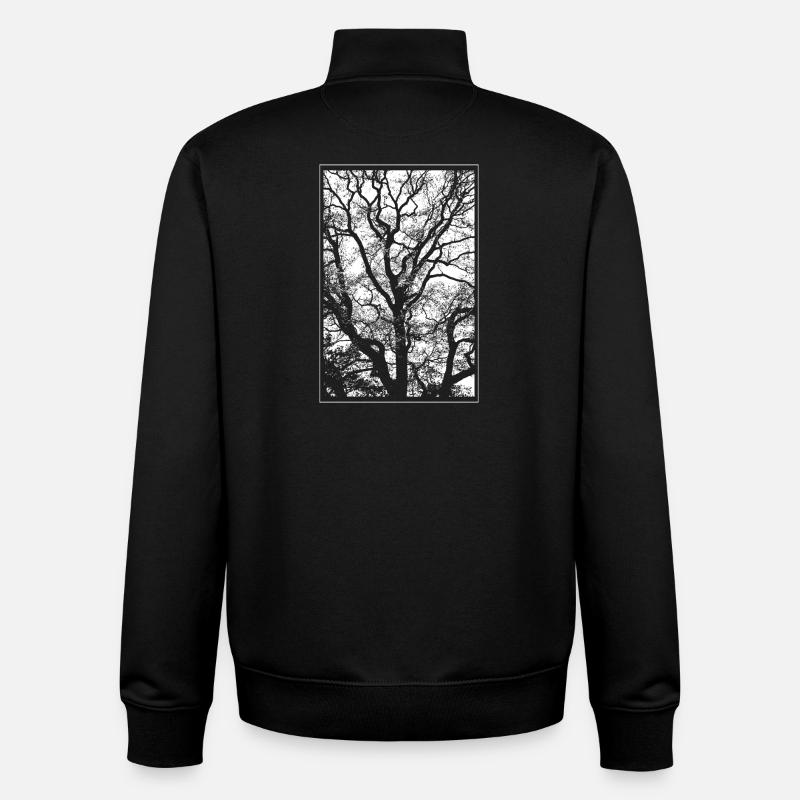 Arbre - Sweat zippé unisexe en coton bio Stanley/Stella - noir
