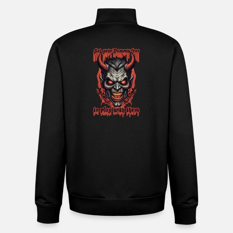 Des démons avec lesquels jouer - Sweat zippé unisexe en coton bio Stanley/Stella - noir