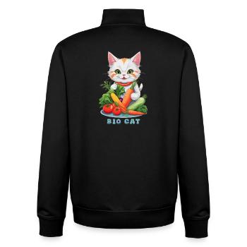 Organic Cat - Unisex Organic Zip Sweatshirt by Stanley/Stella - black - Back - AI Model Male 185 light (185cm)