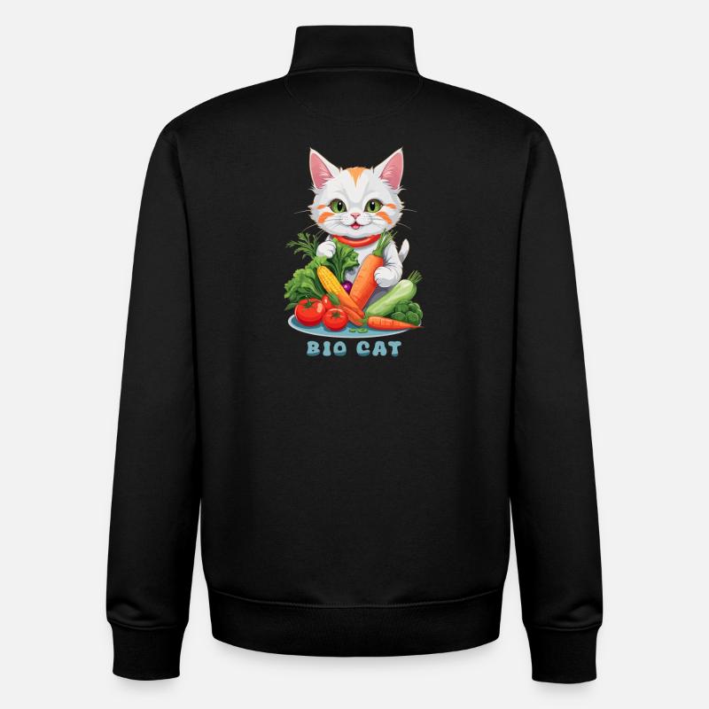 Bio Katze - Unisex Organic Zip Sweatshirt von Stanley/Stella - Schwarz