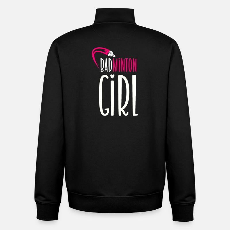 Badminton Mädchen - Unisex Organic Zip Sweatshirt von Stanley/Stella - Schwarz