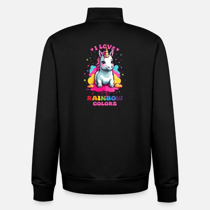 Süßes Einhorn - Unisex Organic Zip Sweatshirt von Stanley/Stella - Schwarz