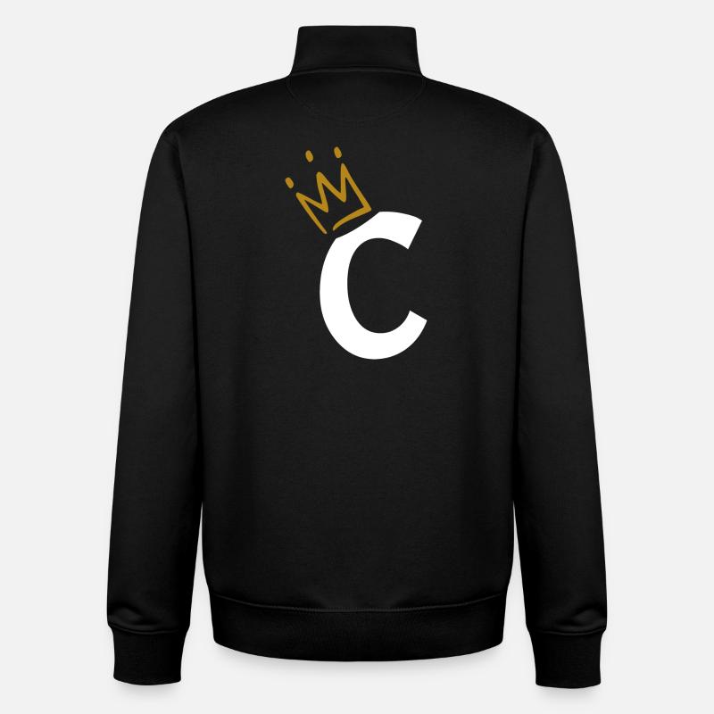 Letter C - initial letter C - Unisex Organic Zip Sweatshirt by Stanley/Stella - black