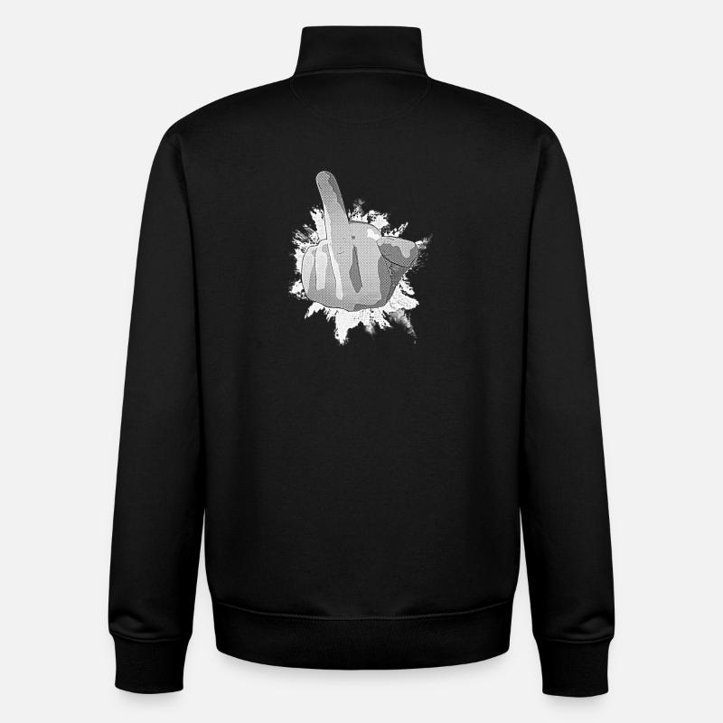 Freches Handzeichen Graffiti Druck - Unisex Organic Zip Sweatshirt von Stanley/Stella - Schwarz