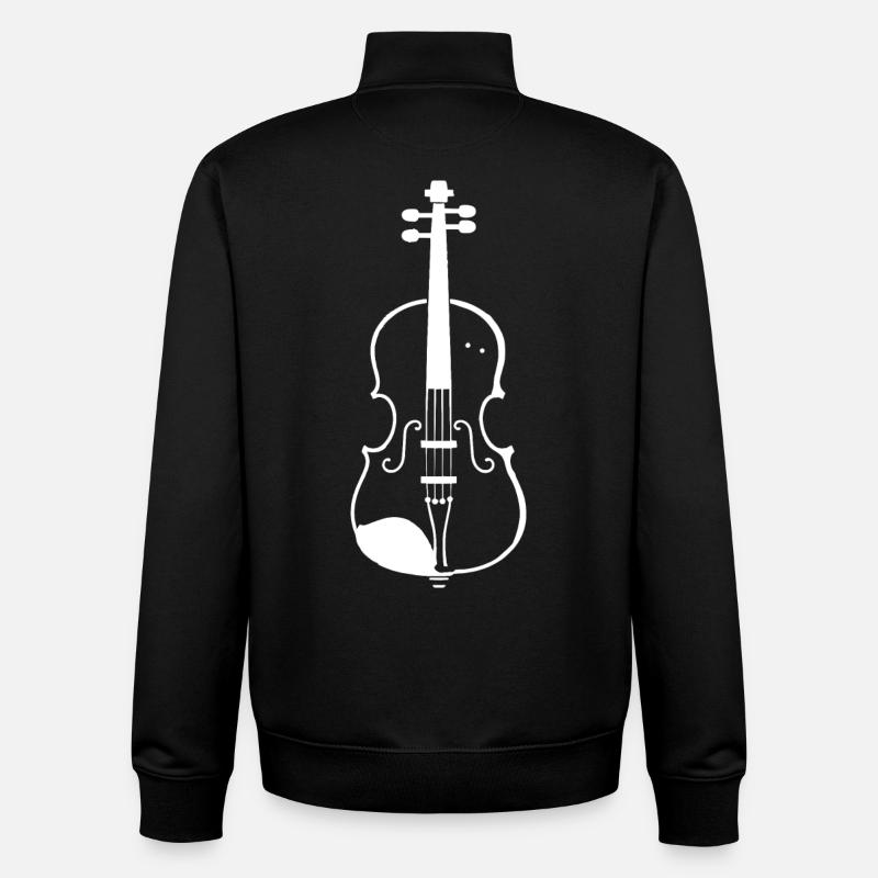 Croquis de violon - Sweat zippé unisexe en coton bio Stanley/Stella - noir