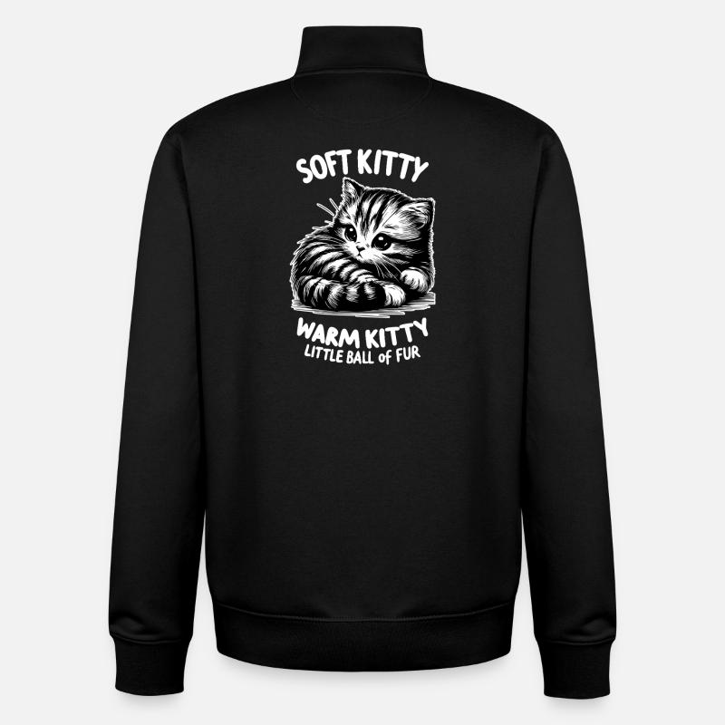 Soft Kitty (dunkel) - Unisex Organic Zip Sweatshirt von Stanley/Stella - Schwarz