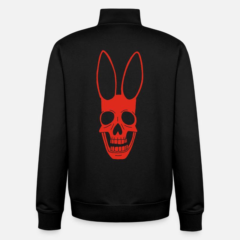 Roter Kaninchenschädel - Unisex Organic Zip Sweatshirt von Stanley/Stella - Schwarz